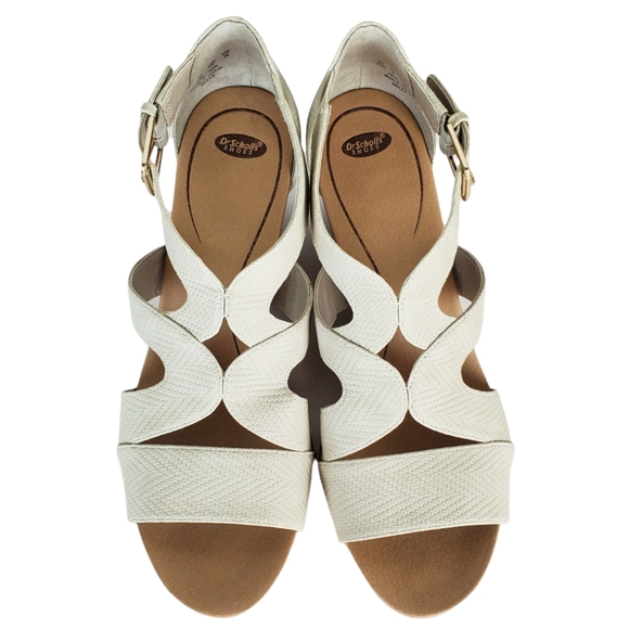 New Dr scholl's bailey faux leather wedge sandals oyster Size 11 - Picture 8 of 13